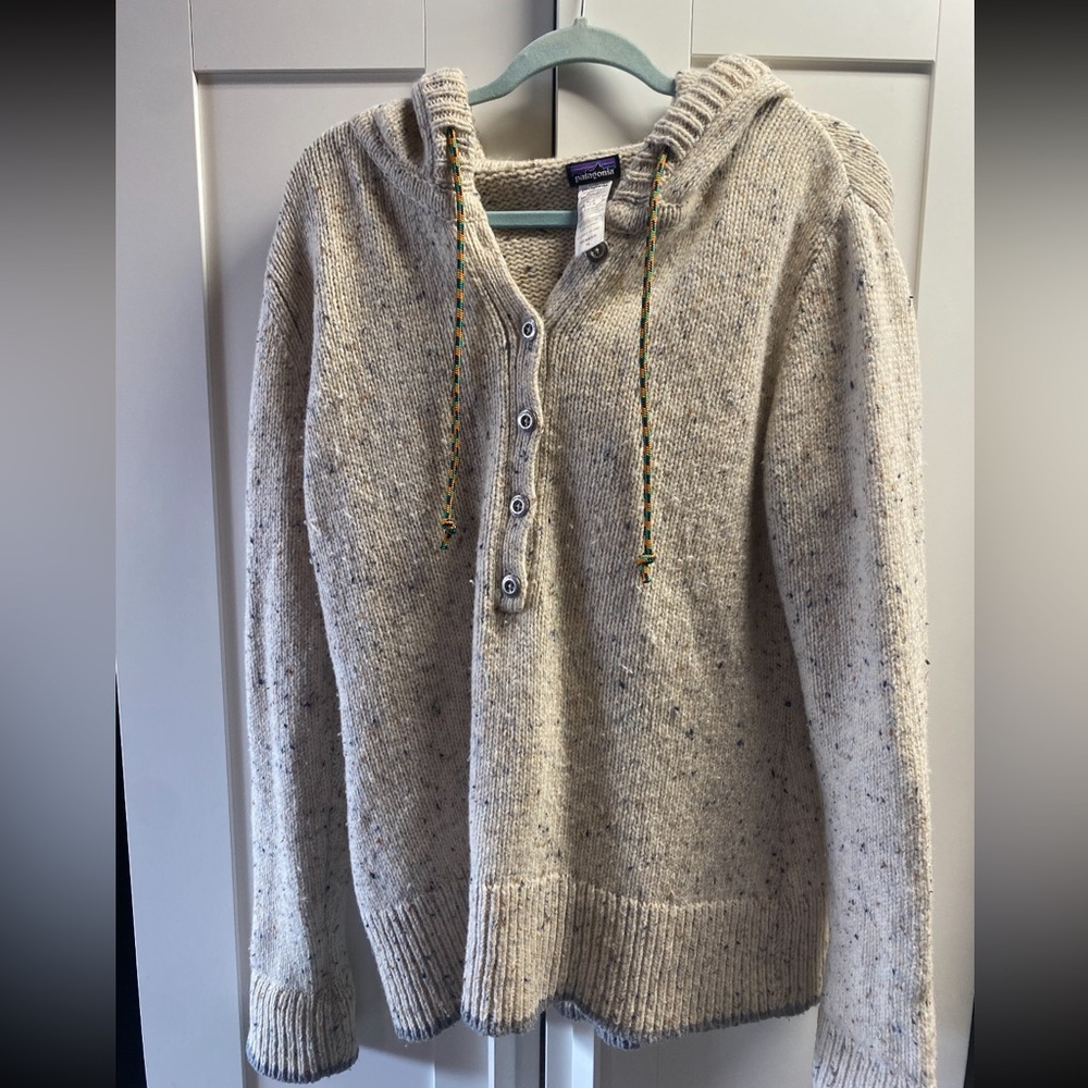 Patagonia Ranchito Merino Wool  Knit Hoodie Womens Size XL